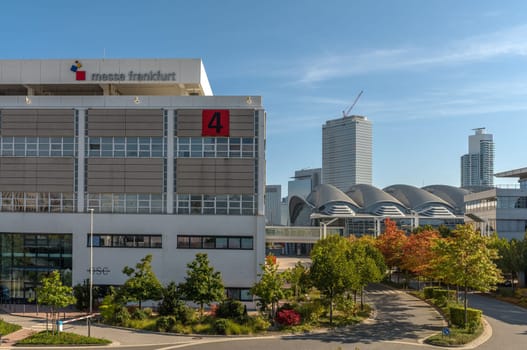 View of the halls of the exhibition grounds, Frankfurt, Germany