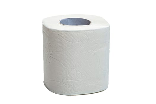 toilet paper roll on insulated white background. High quality photo