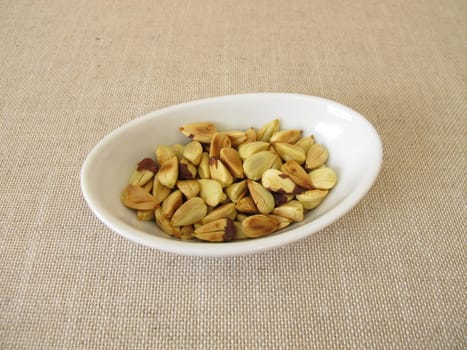 A small bowl of freshly roasted beechnuts