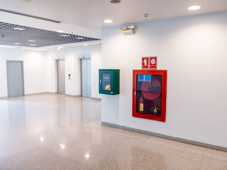 fire extinguisher cabinet in the office building For preparing to prevent fire