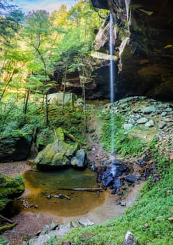 Scenic long exposure image of Yahoo Falls in Southern Kentucky