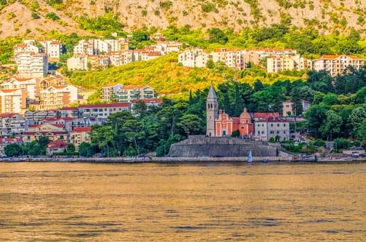 The  Catholic Church of Saint Roch  in Donja Lastva village. Montenegro, Kotor Bay.