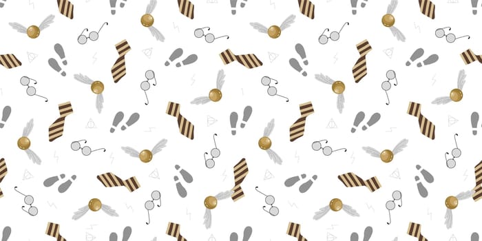 Pattern on the theme of magic. Map of marauders footprints. Shoe marks. Shoe print.