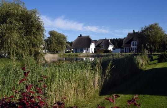 Friesenhaueser with thatched roof made of reeds. Friesenhaueser with thatched roof made of reeds.