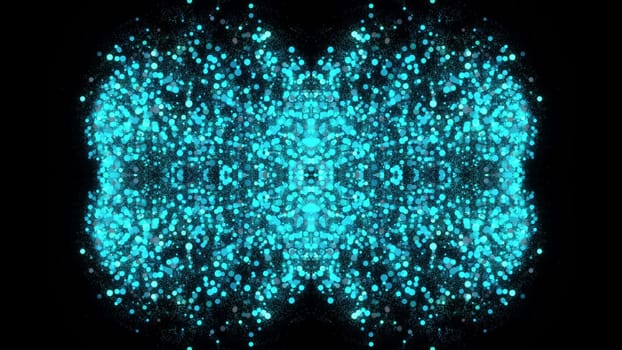 Bright explosion 3d render of geometric bubbles with blurred gradient. Modern digital ornament for web decoration and presentation. Festive and christmas decorative interior.