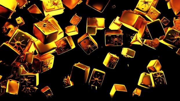 Reliable saving 3d render of investments and storage of cash with precious metals. Financial savings and business loans for interest loans. Economic stability and protection of exchange transactions.