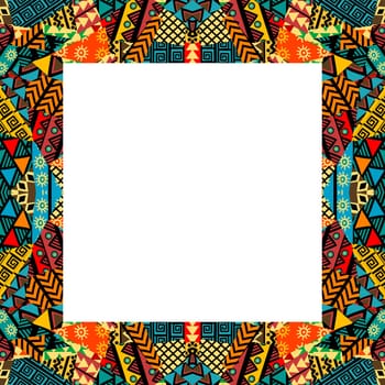 Colorful African ethnic motifs frame