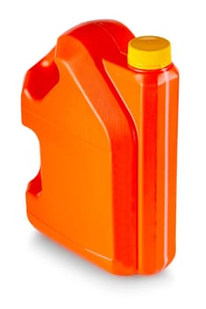 The red canister with yellow lid isolated on white background