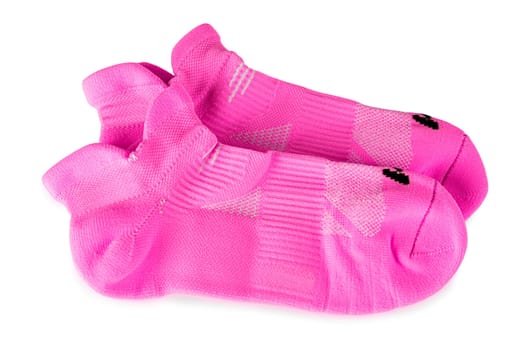 The  new pimk sports socks isolated on white background