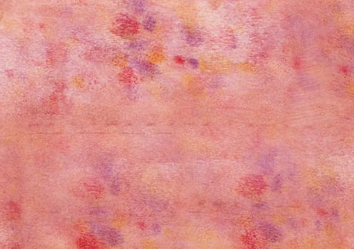 Watercolor painting in red, purple and yellow which had painted with a foam rubber roller