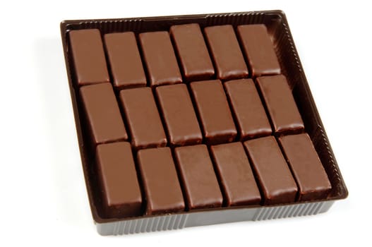 marshmallow chocolates on a white background