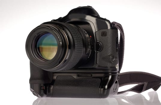 professional digital camera on a white background