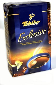 tchibo exclusive coffee on a white background,
