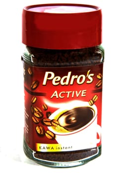 pedros active coffee, on a white background