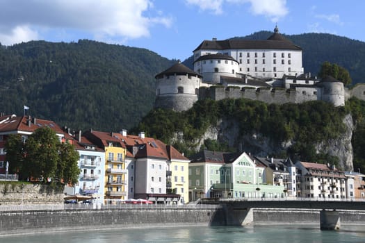 In 1205 the Kufstein Fortress in Austria,Tyrol was first mentioned in a document. The fortress is the landmark of Kufstein. It is located on the 90m high rock mountain directly on the river Inn.