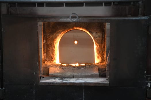 A kiln for making glass.