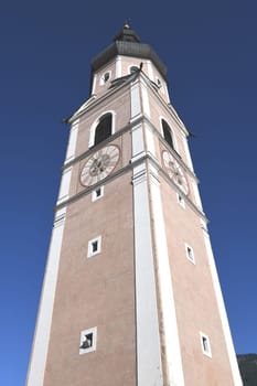 In 1849 the parish church Petrus und Paulus in Kastelruth,South Tyrol in Italy,was consecrated. The church tower was built in the classical style and is 82 m high.
