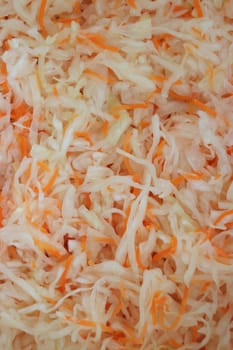 shredded sauerkraut with carrots abstract background
