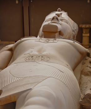 Colossus Ramses II statue in open air museum of Memphis, Egypt