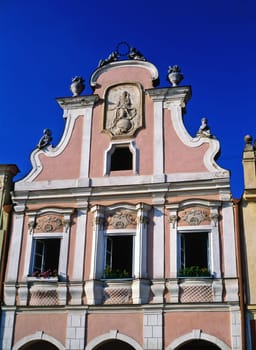 Historic facade in Telc, Czech Republic