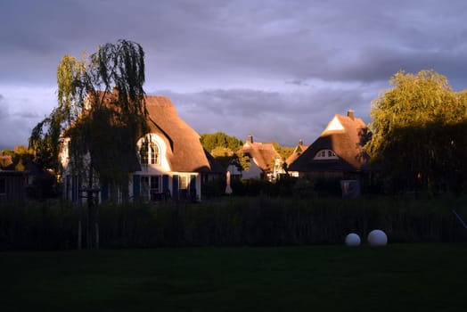 Friesenhaueser with thatched roof made of reeds.