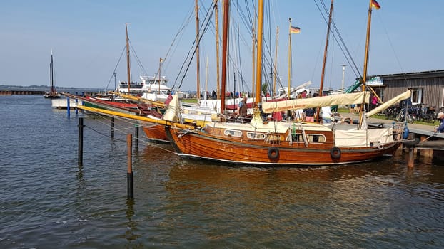 Zeesboat,regatta in the lagoon landscape in Mecklenburg-Western Pomerania.