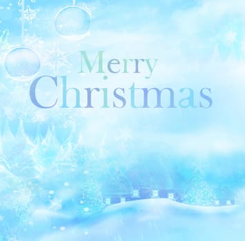 Christmas card - Beautiful winter landscape