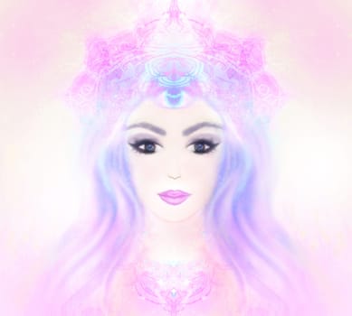 Woman with third eye, psychic supernatural senses