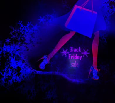 Christmas shopping - Black Friday sale abstract decorative card