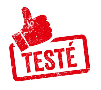 Red stamp with thumb - Tested in french - Testé