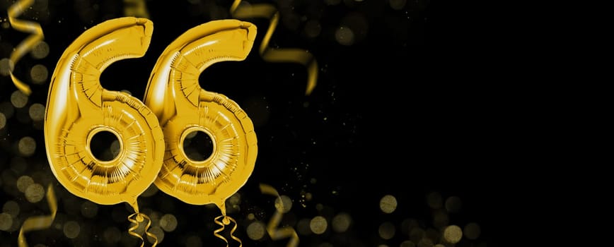 Golden balloons with copy space - Number 66