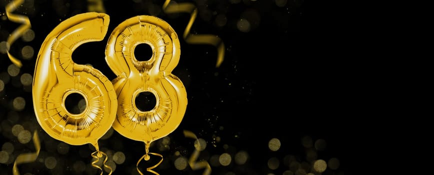 Golden balloons with copy space - Number 68