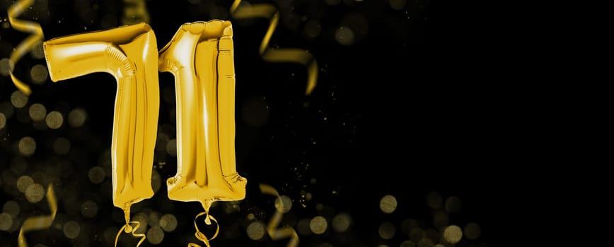 Golden balloons with copy space - Number 71