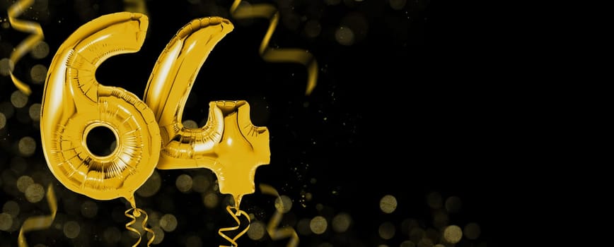 Golden balloons with copy space - Number 64