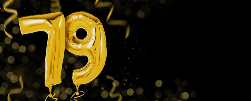 Golden balloons with copy space - Number 79