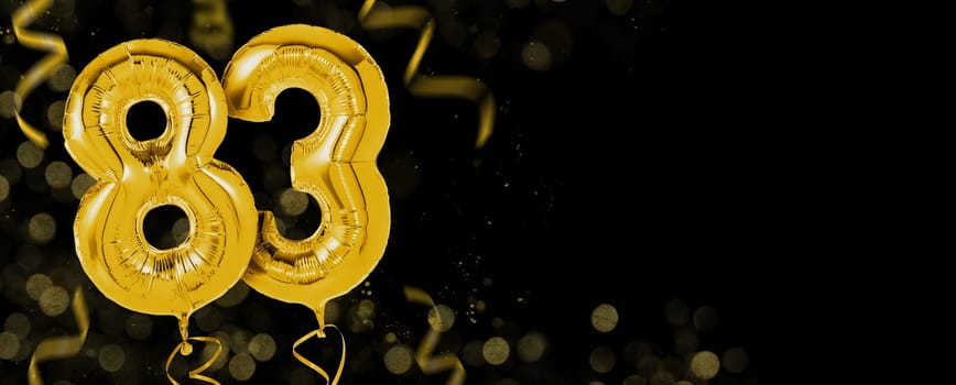 Golden balloons with copy space - Number 83