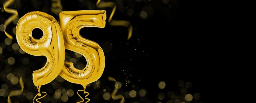 Golden balloons with copy space - Number 95