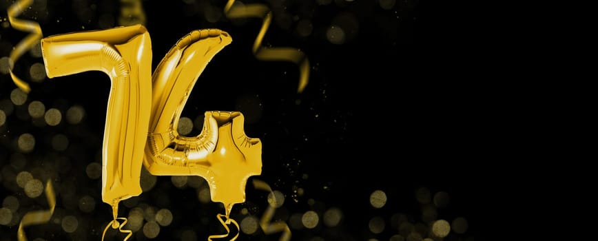 Golden balloons with copy space - Number 74
