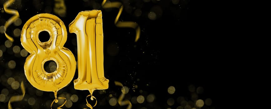 Golden balloons with copy space - Number 81