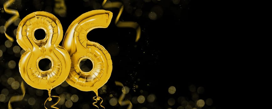 Golden balloons with copy space - Number 86