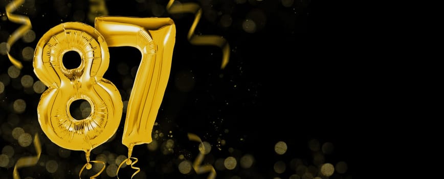 Golden balloons with copy space - Number 87
