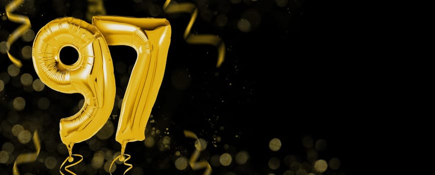 Golden balloons with copy space - Number 97