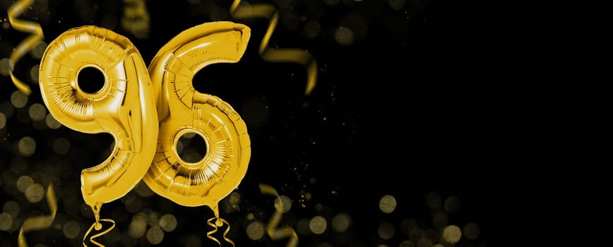 Golden balloons with copy space - Number 96