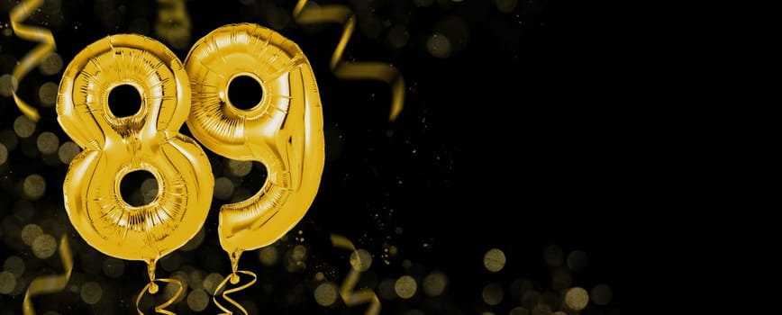 Golden balloons with copy space - Number 89