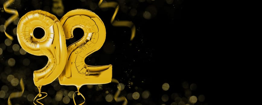 Golden balloons with copy space - Number 92