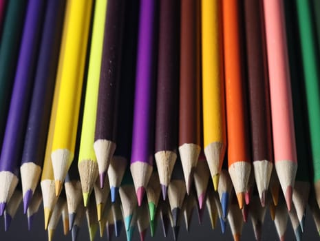 colored pencil blue green yellow many wood drawing