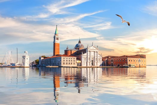 St. George Monastery in the lagoon of Venice, Italy.