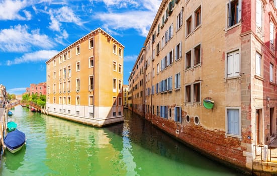 A typical venetian backyard on the Grand Canal, Venice, Italy.