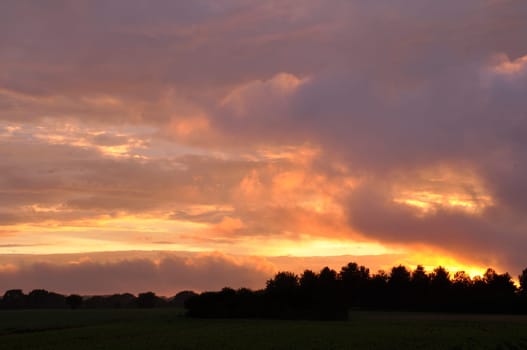 Sunset at Plérin in Brittany