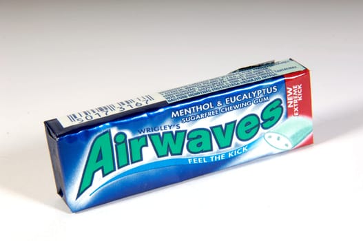 Airwaves chewing gum on a white background